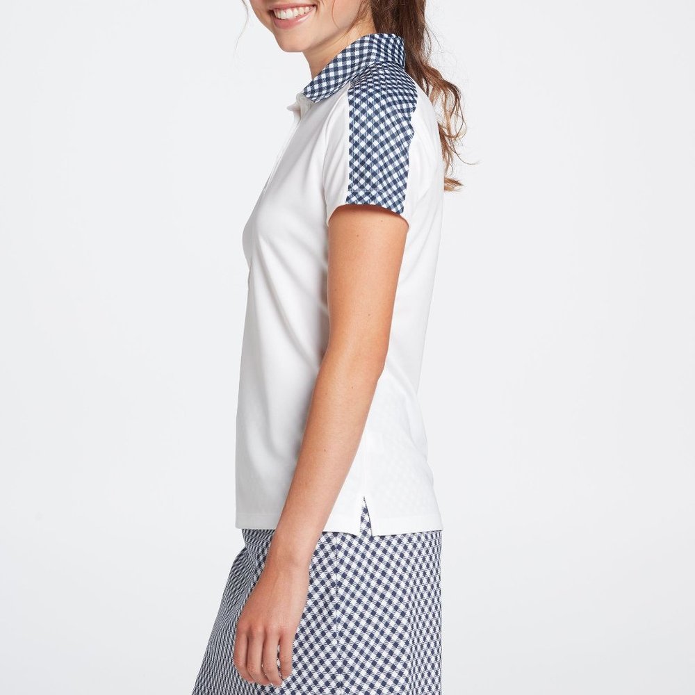 NWT Lady Hagen Women's Printed Block Short Sleeve Golf Polo - Picture 4 of 4